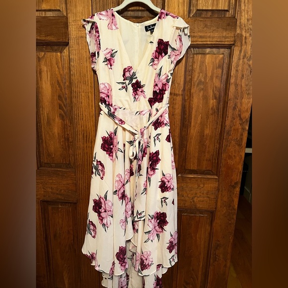 Lulu's French Countryside Blush Floral Print High-Low Dress Size Small - Picture 3 of 11